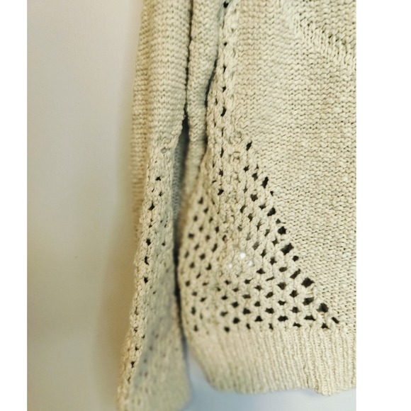 Lucky Brand Womens Open Front Knit Cardigan‎ Sweater Beige Size Medium - Picture 4 of 8